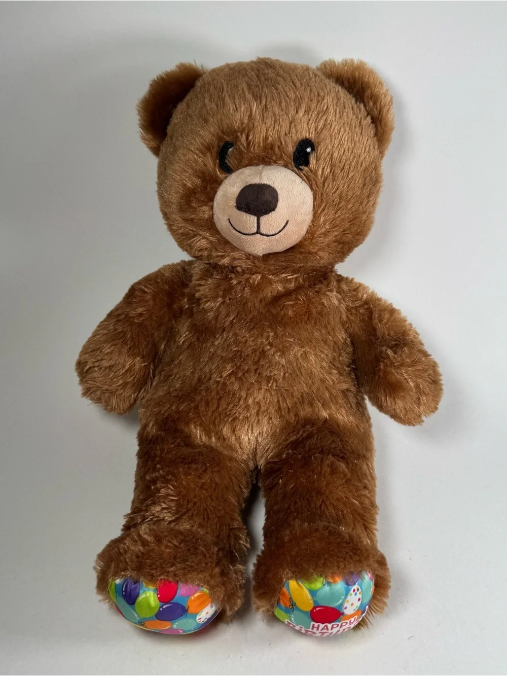 Build A Bear Plush Brown Happy Birthday Bear Balloons On Feet 15